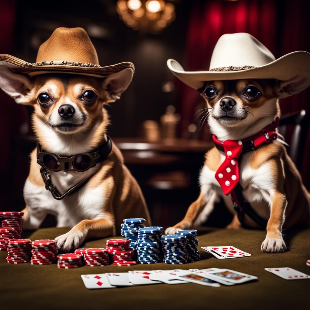Chihuahuas in Cowboy Hats: A Hyperrealistic Poker Game
