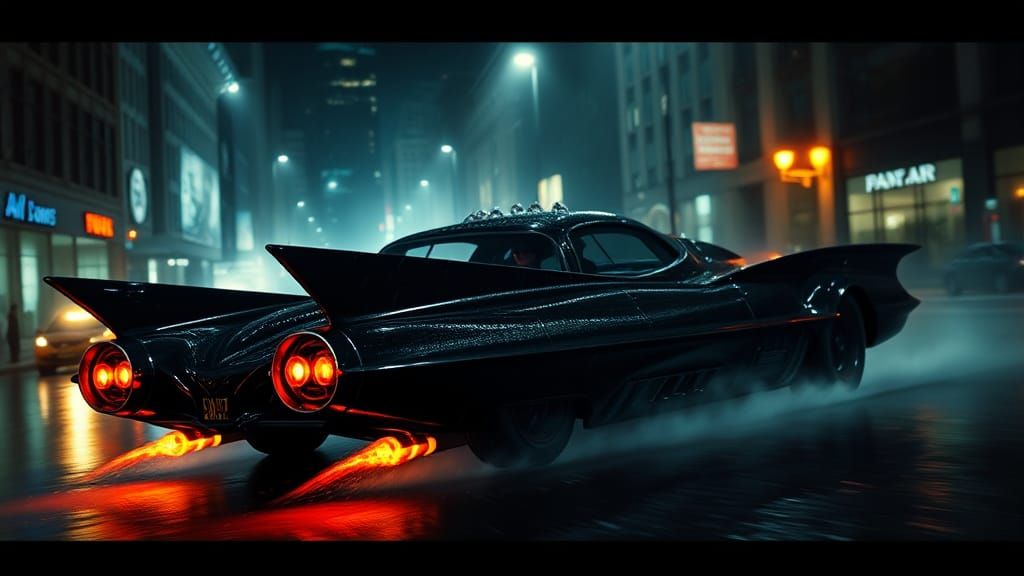Gotham City Nights: Luxurious Batmobile