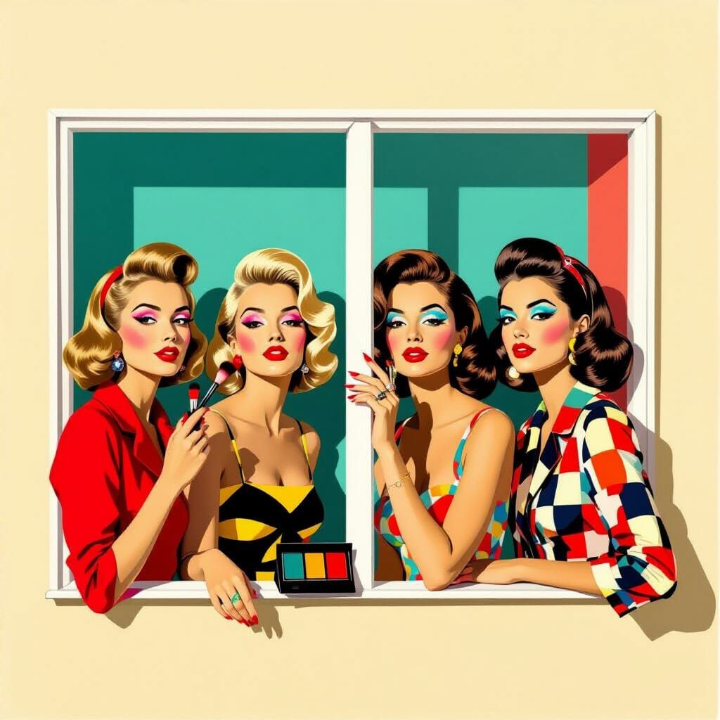 Pop-Art Inspired Makeup Ad Featuring Stylish Girls