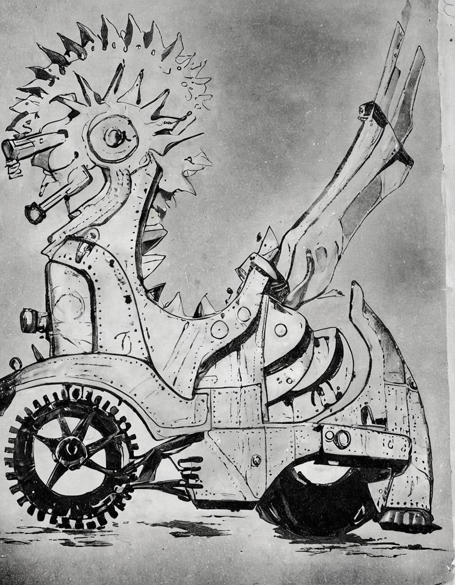 Sleek Steampunk War Machine Made from Chased Metal