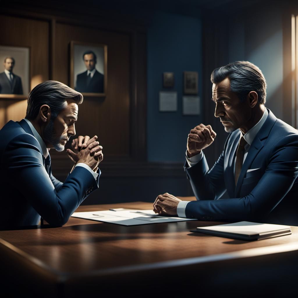 Dramatic Corporate Encounter in Cinematic Style