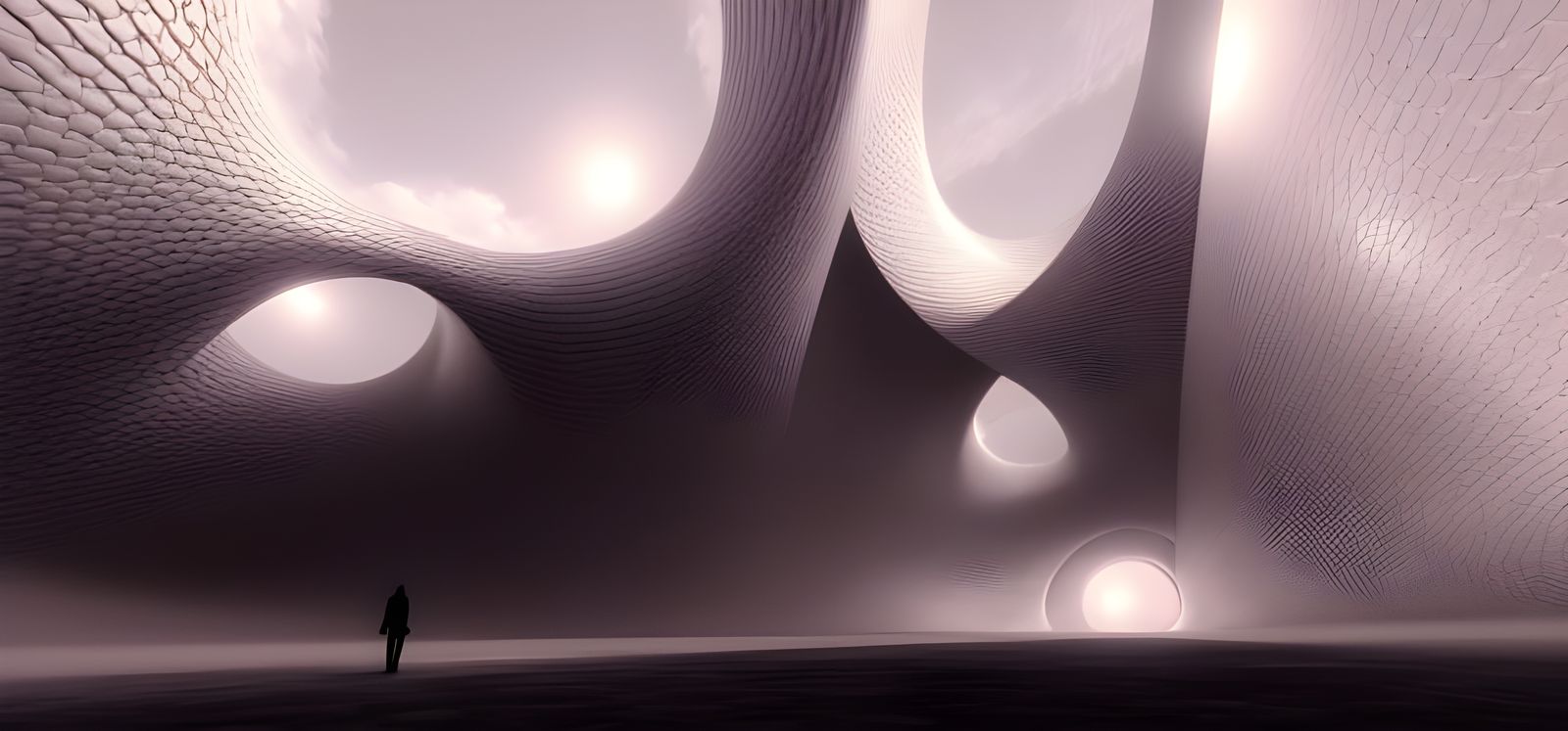 World Walkers in Surreal Cloudscape