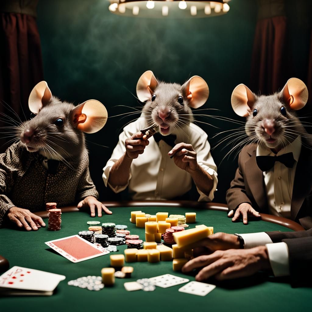 Mice in Top Hats Play Poker