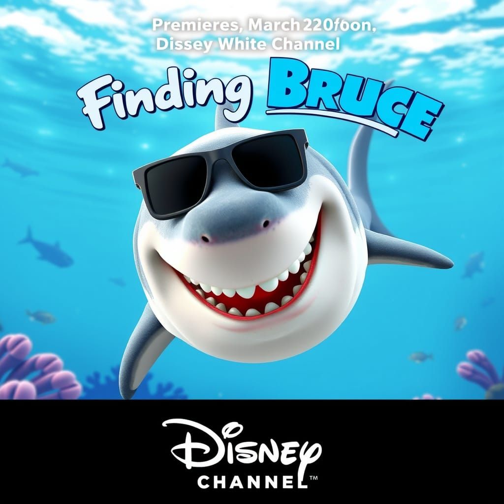 Finding Bruce: A Disney Pixar-Inspired Movie Poster