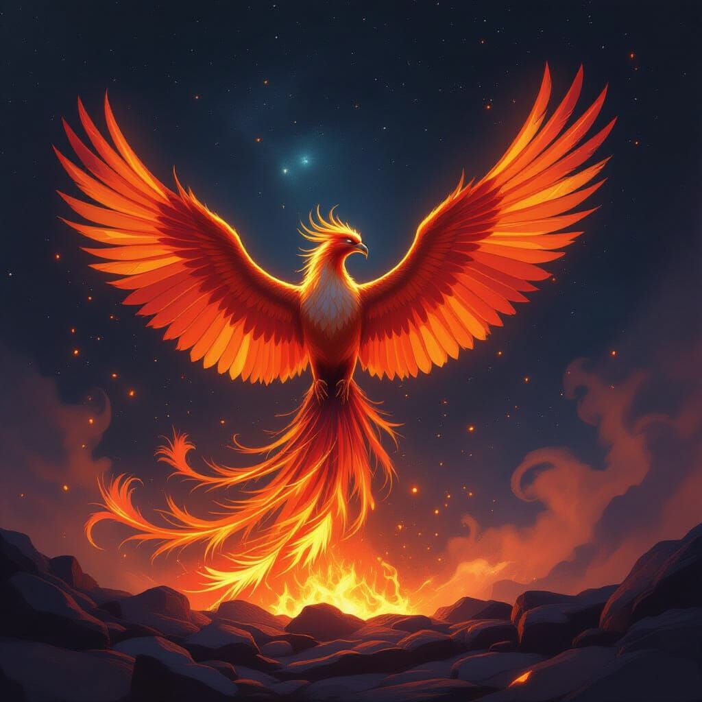 Majestic Nebula Phoenix Rises from Cosmic Embers