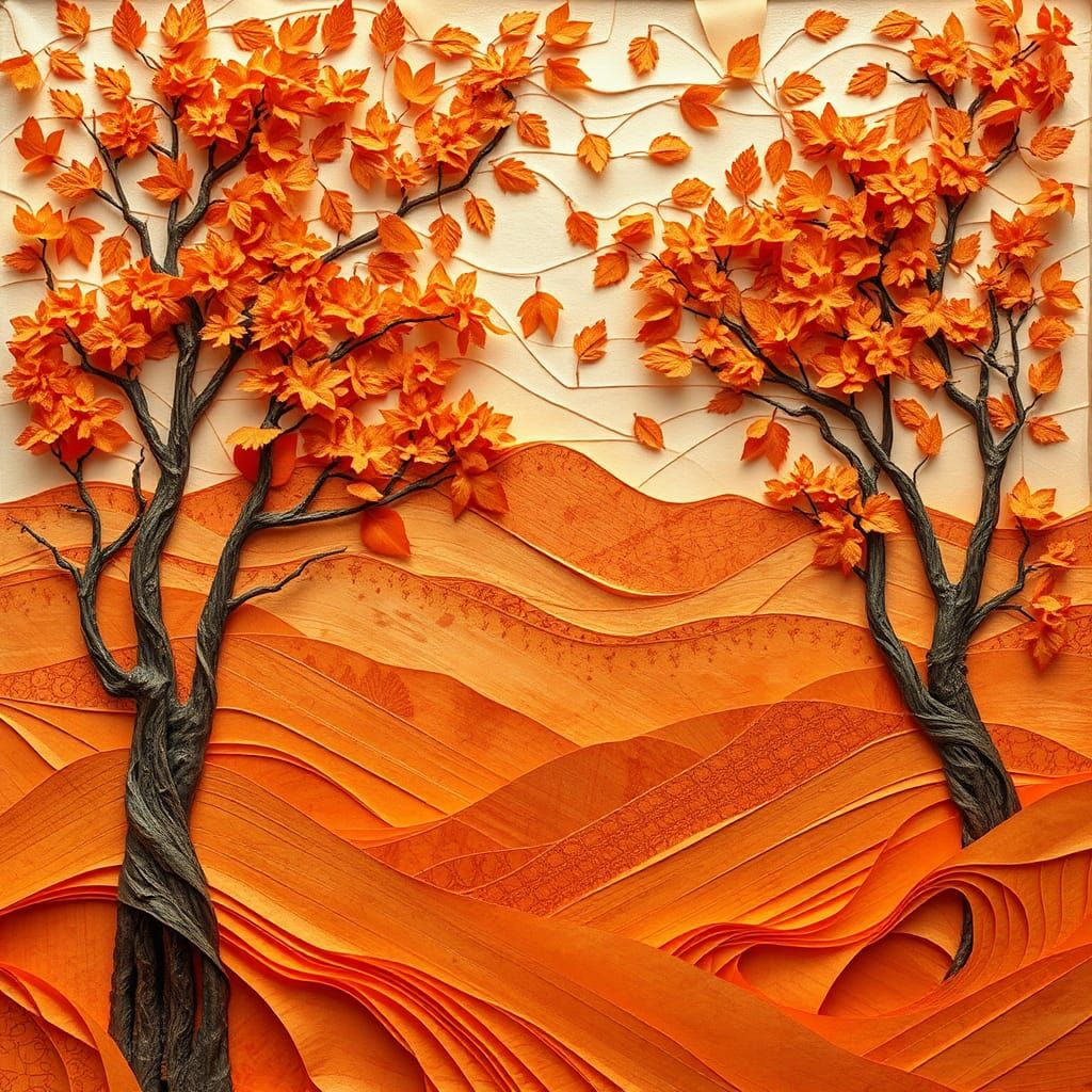 Vibrant Autumn Paper Art