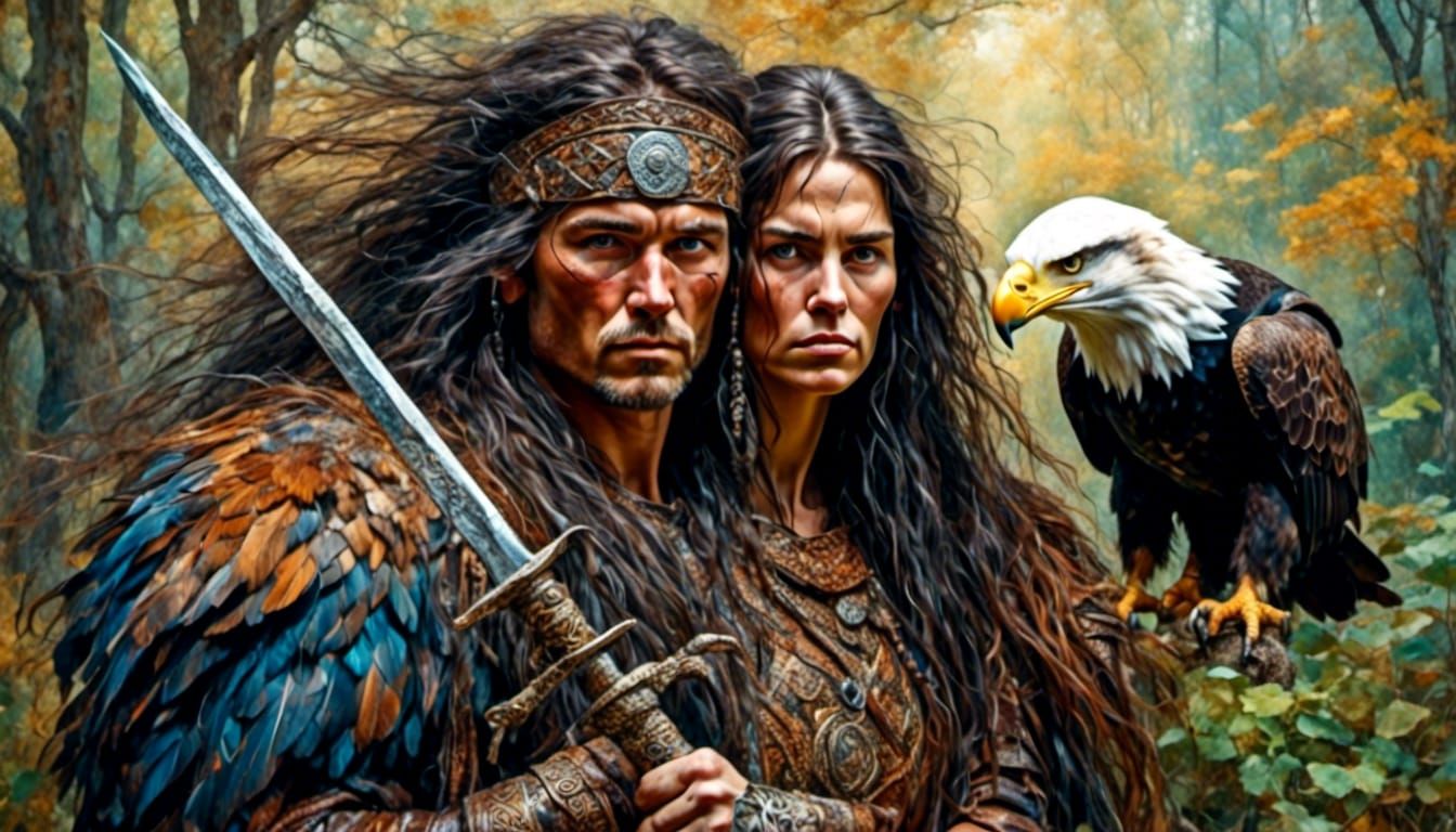 Celtic Warrior in Psychedelic Art