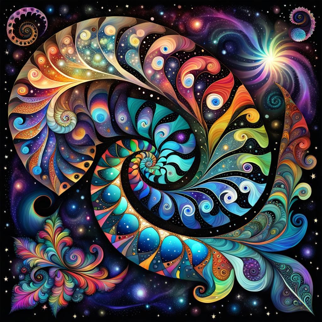 Cosmic Serenade in Polychromatic Fractal Geometry