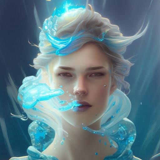 Ethereal Ice Queen Reigns Over the Ocean's Depths