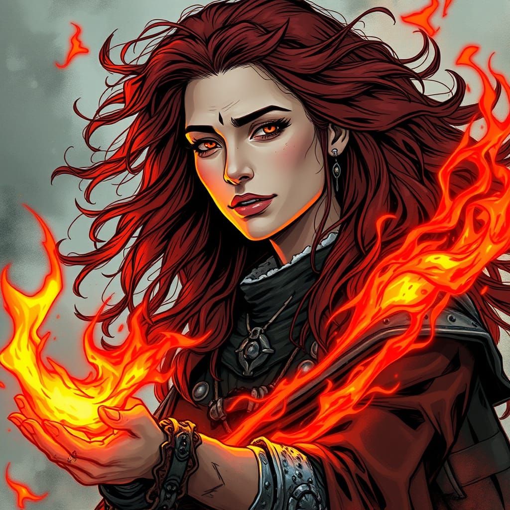 Sorceress Radiates Killing Heat in Fiery Spell