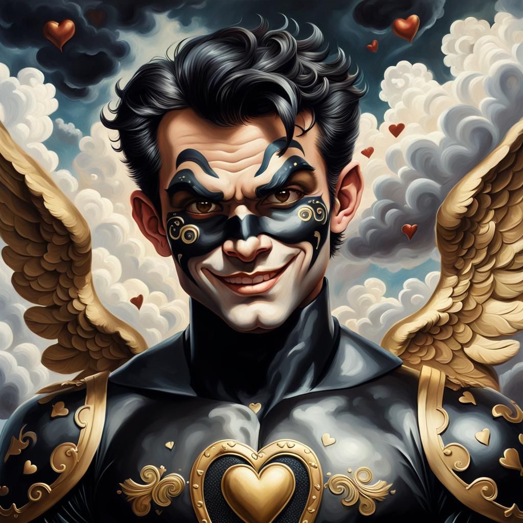 Villainous Cupid in Dark, Muted Oil Paint