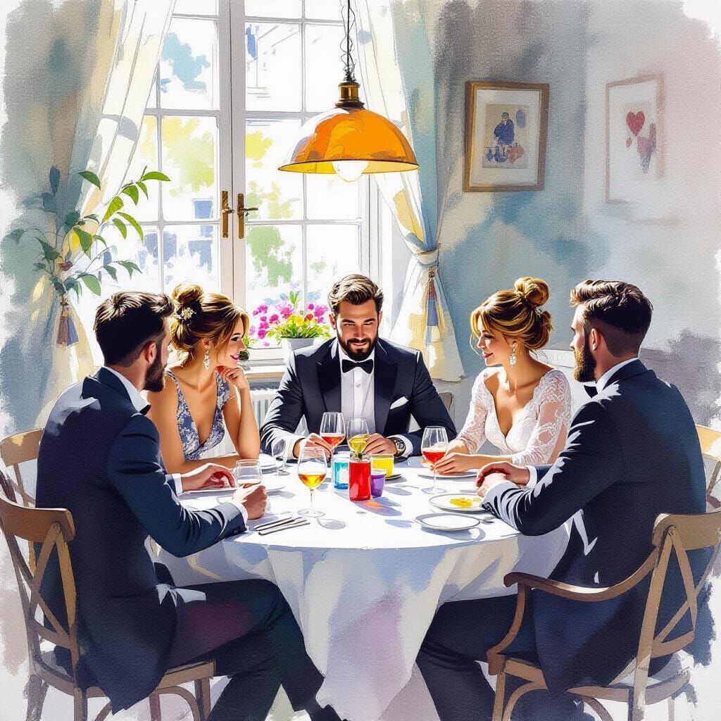 Hypnotic Watercolor Fusion of Chaos and Beauty