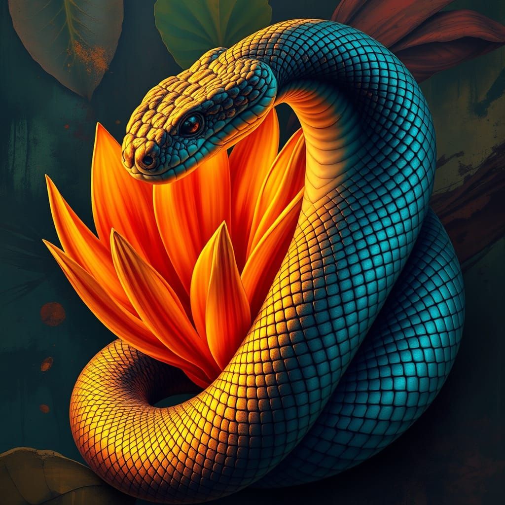Majestic Serpent in Exotic Bloom