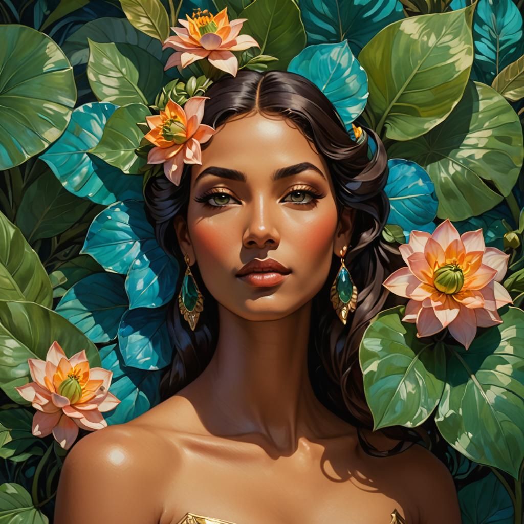 Egyptian Goddess in a Tropical Paradise