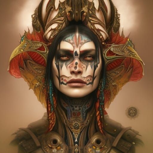 tribal face tattoo