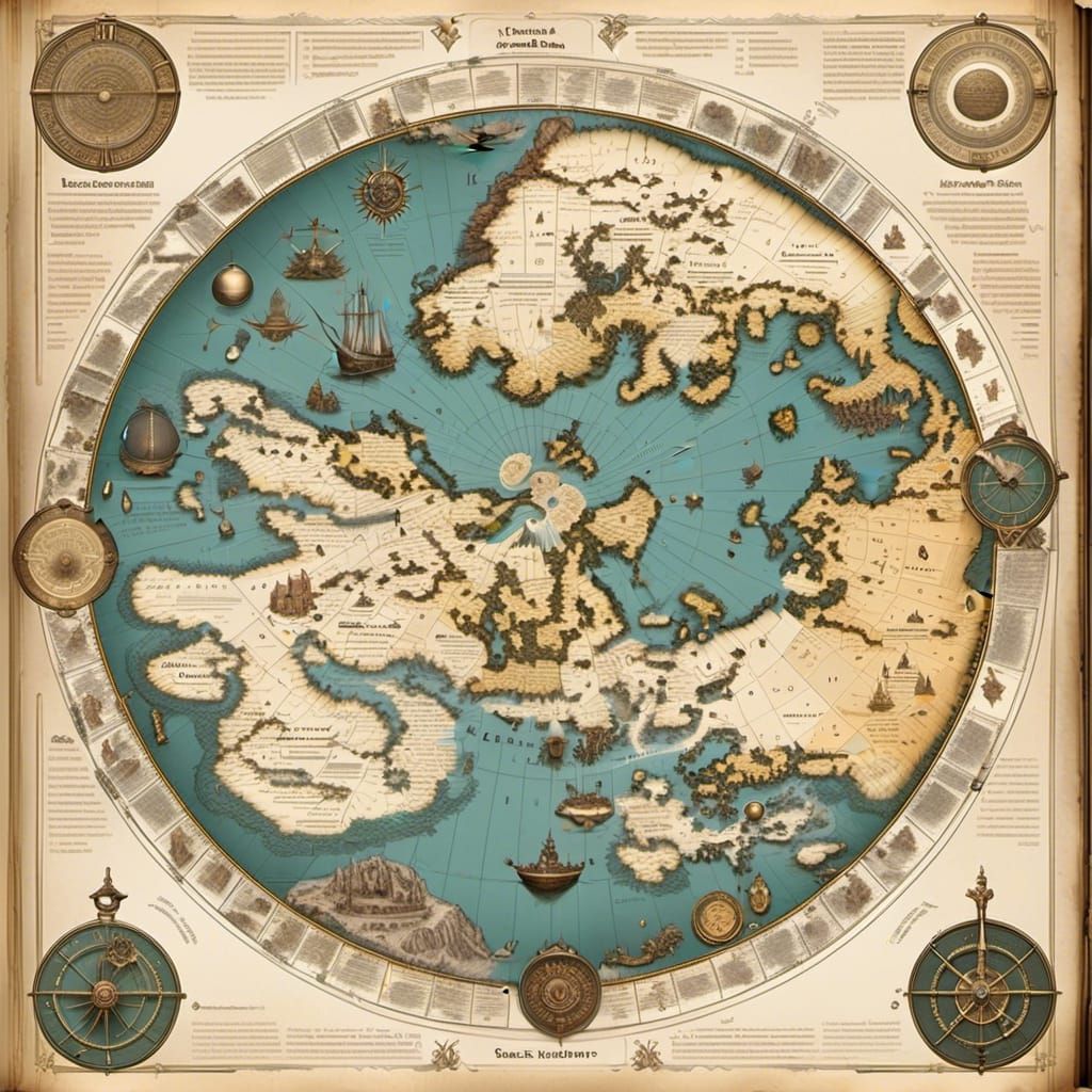 Epic Hyper Realistic Map of a Worn Papyrus