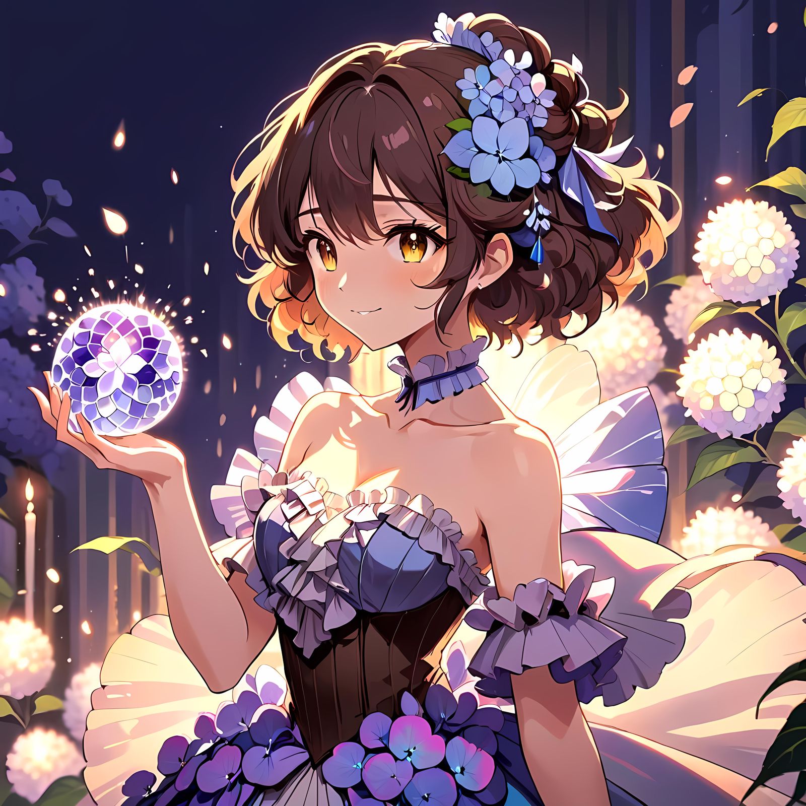 Anime-Style Girl in Soft Candlelight