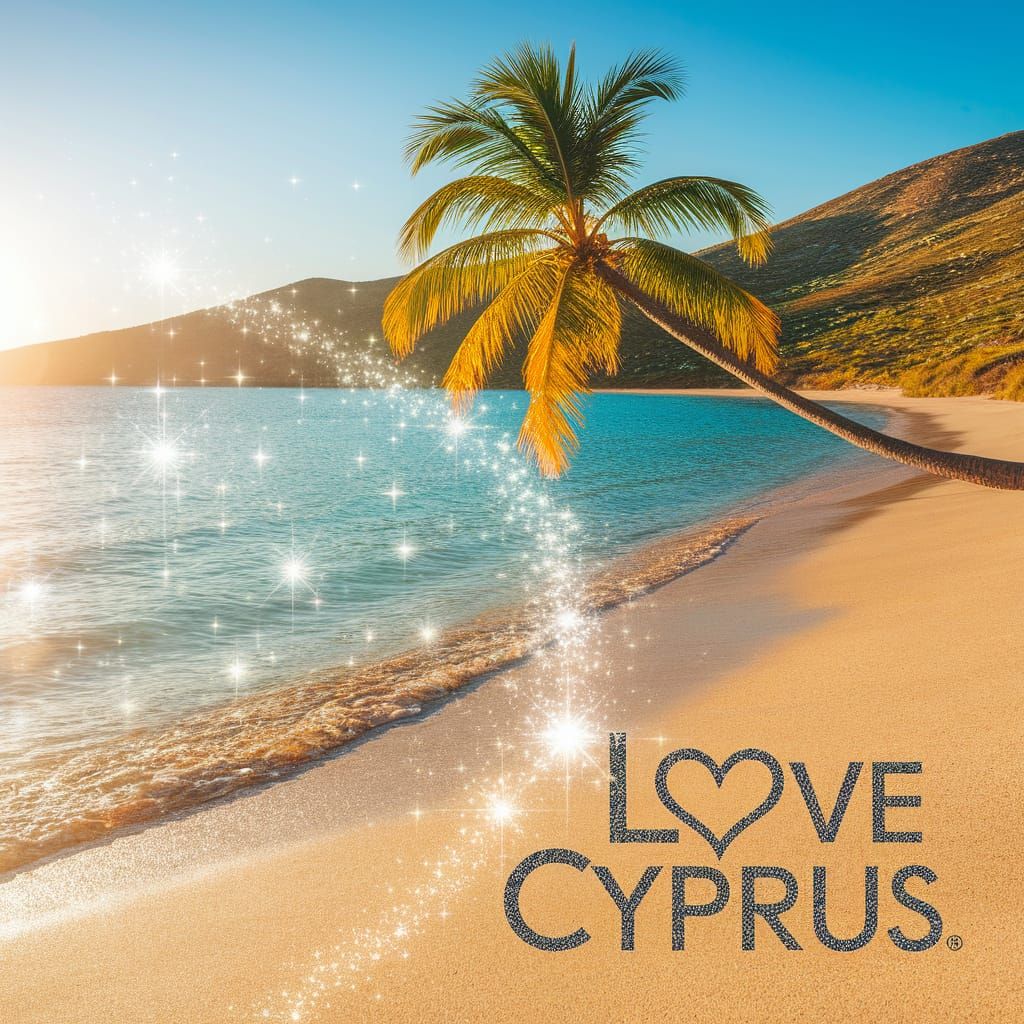 Cyprus Paradise Beach Scene in Summer Light