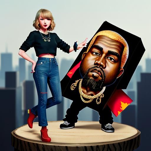 Towering Taylor Swift Steps on Joyful Kanye West