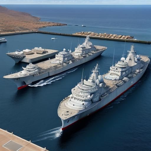 Panoramic View of a Naval Base in California