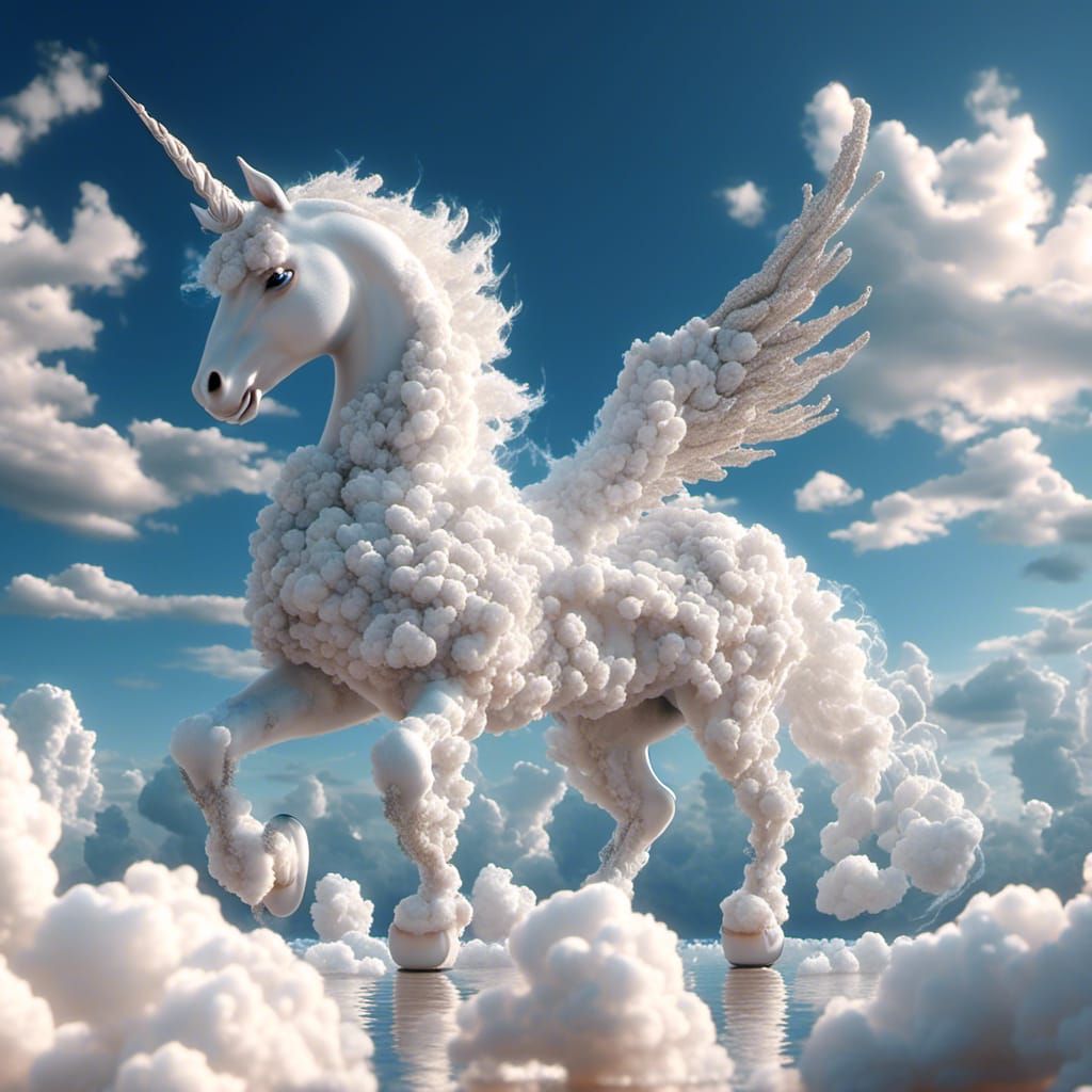 Majestic Unicorn in Fantasy Landscape