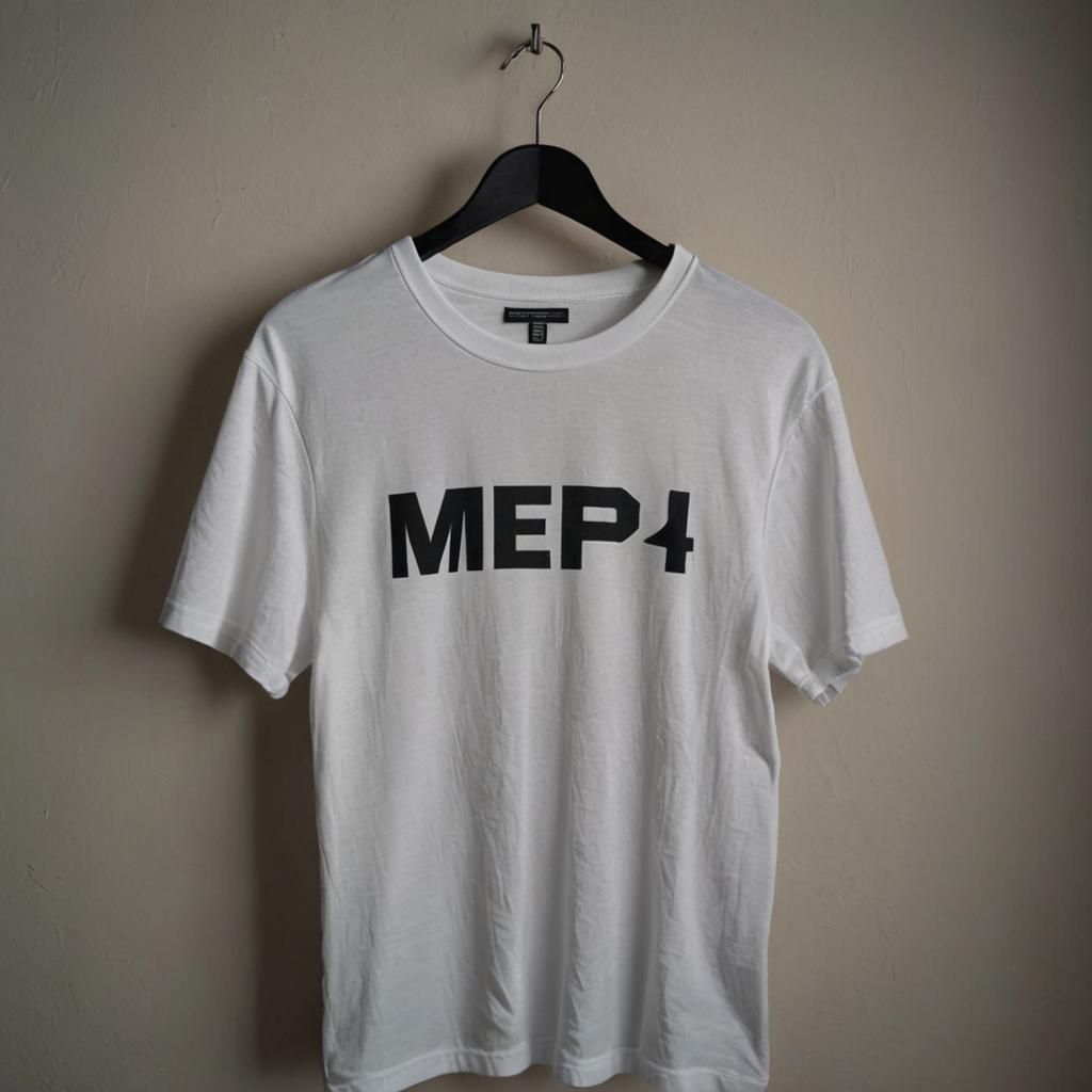 Ethereal Woman in Cinematic Close-up with 4MM Text T-Shirt