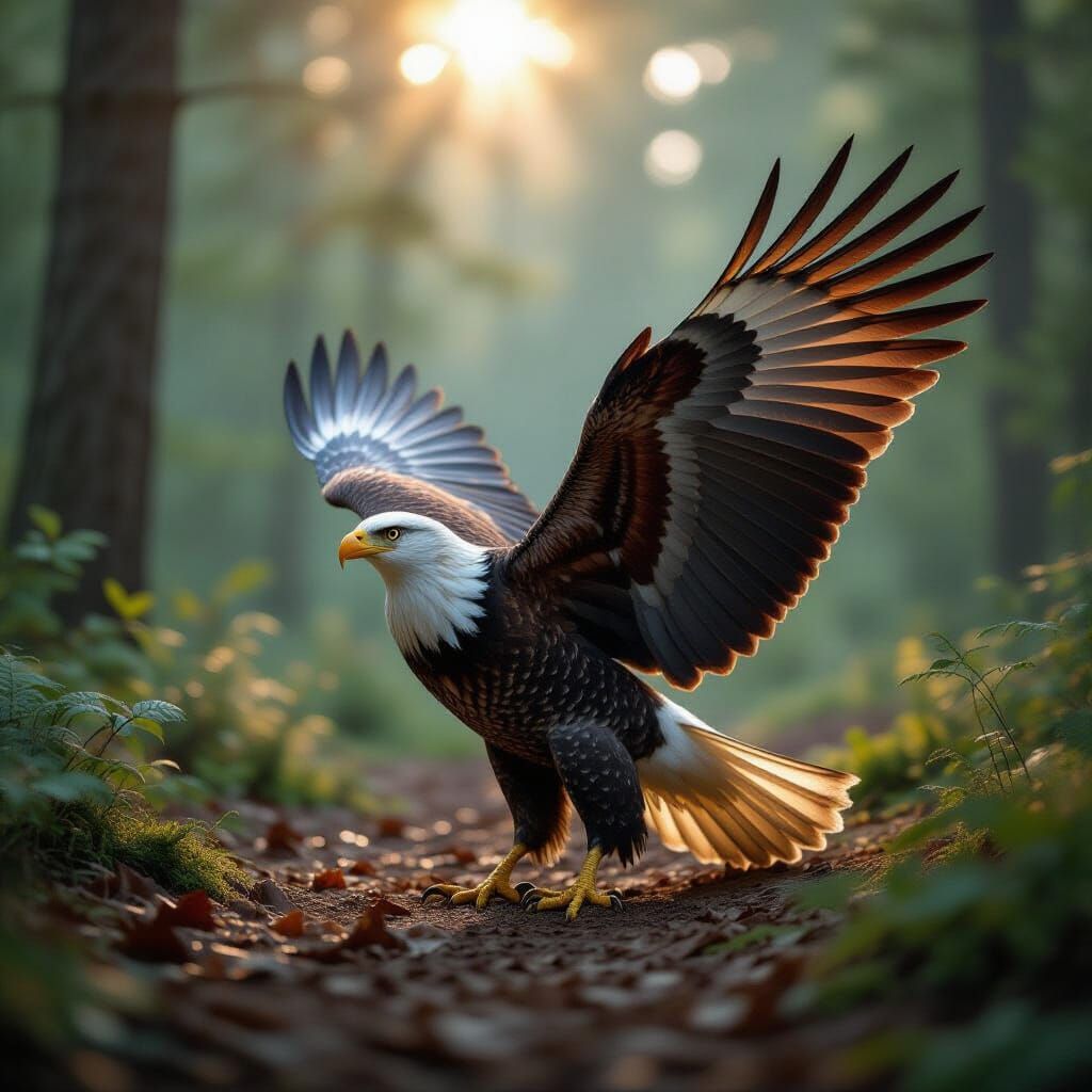 Rainbow Feathered Pigeon in Cinematic Film Still