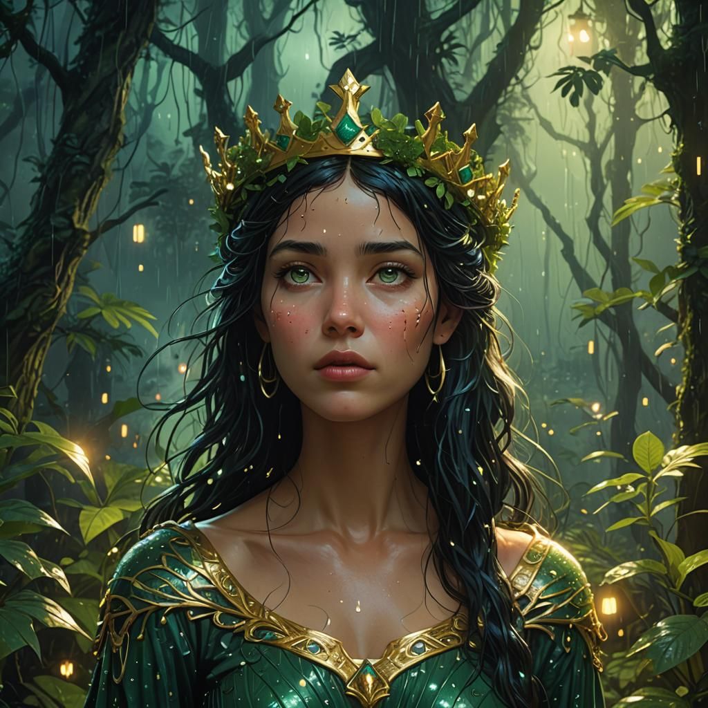Aphrodite in Magical Rainforest Concept Art