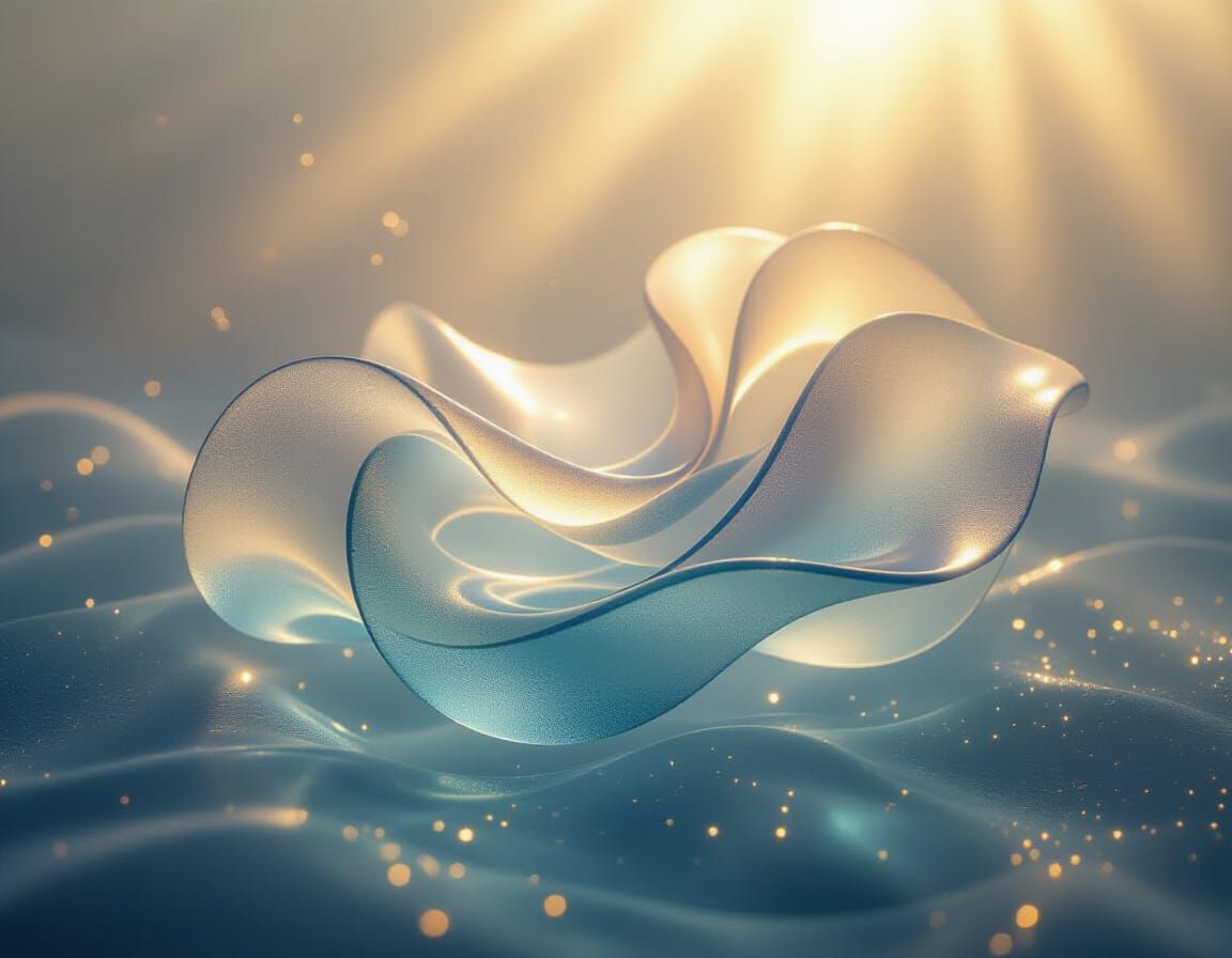 Abstract Sea Glass Sculpture in Ethereal Light