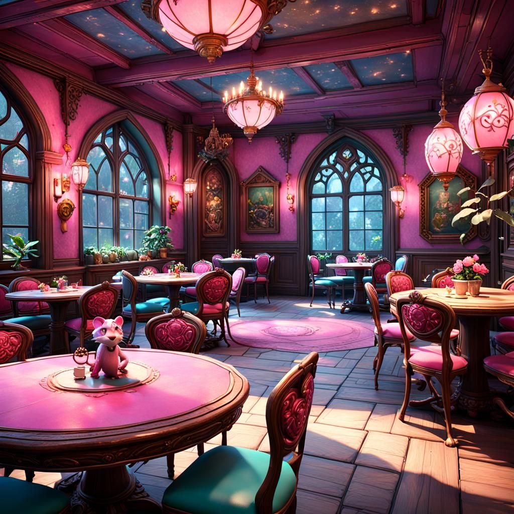 Romantic Cafe Sanctuary in Whimsical Forest