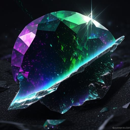 Vibrant Rainbow Gemstone on Dark Velvet