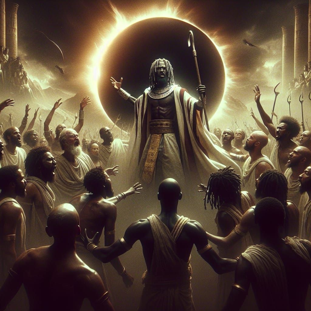 Epic Biblical Scene in Oil Painting Style