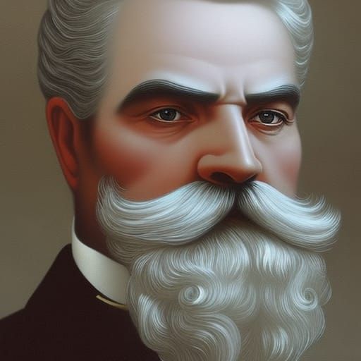 Dramatic 19th Century Gentleman with Opulent Mustache