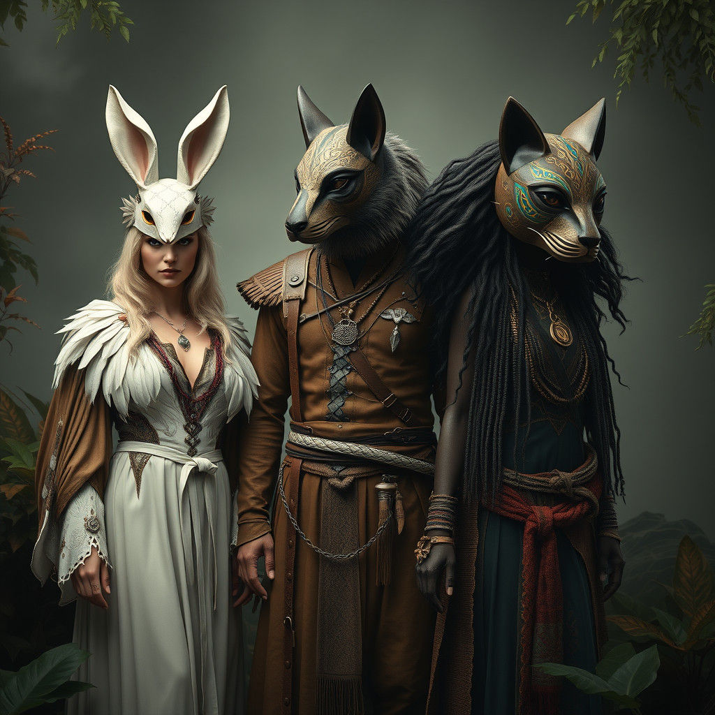 Mystical Figures Unite in a Fantastical Realm