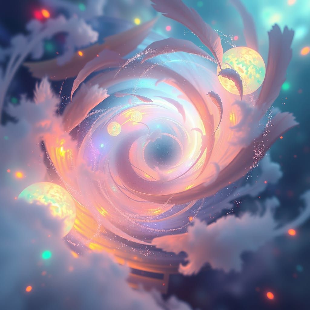 Celestial Dreamscapes in Neon Hues