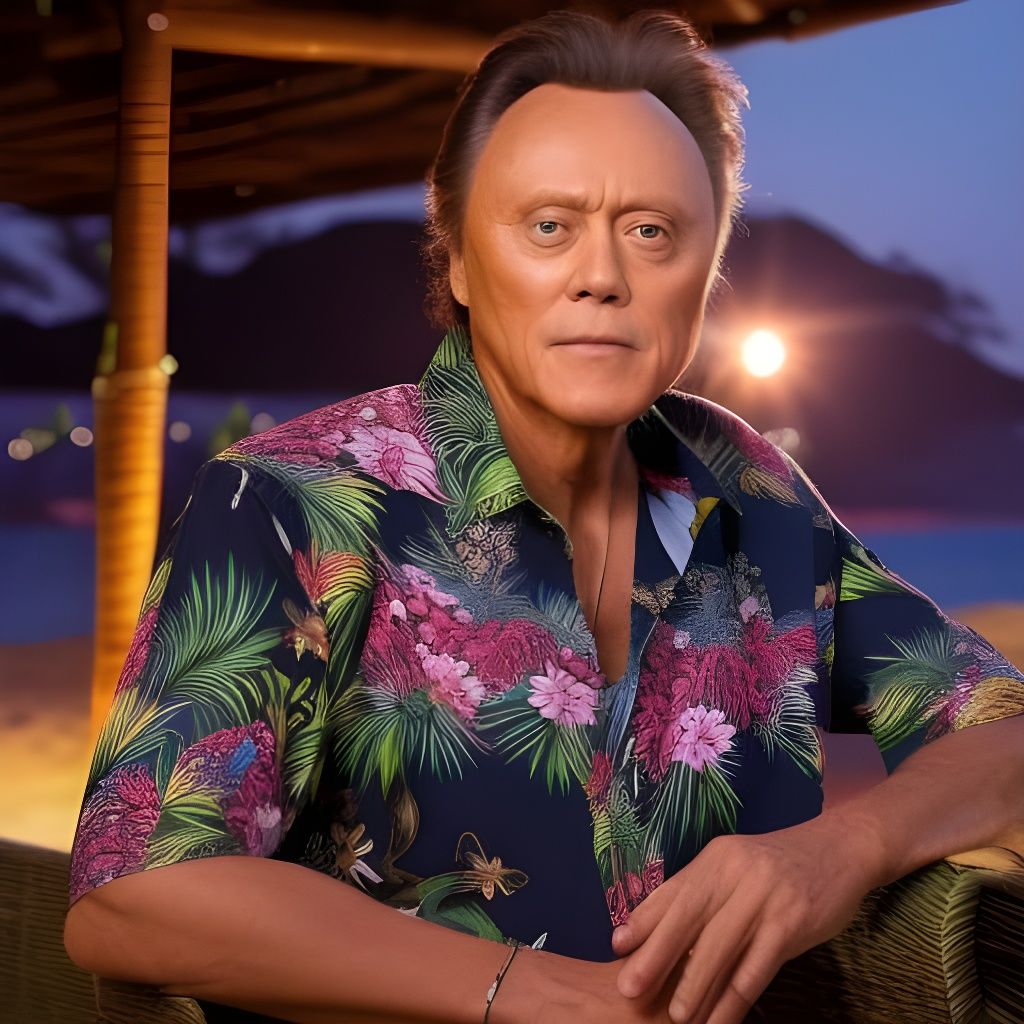 Christopher Walken in Elegant Hawaiian Shirt