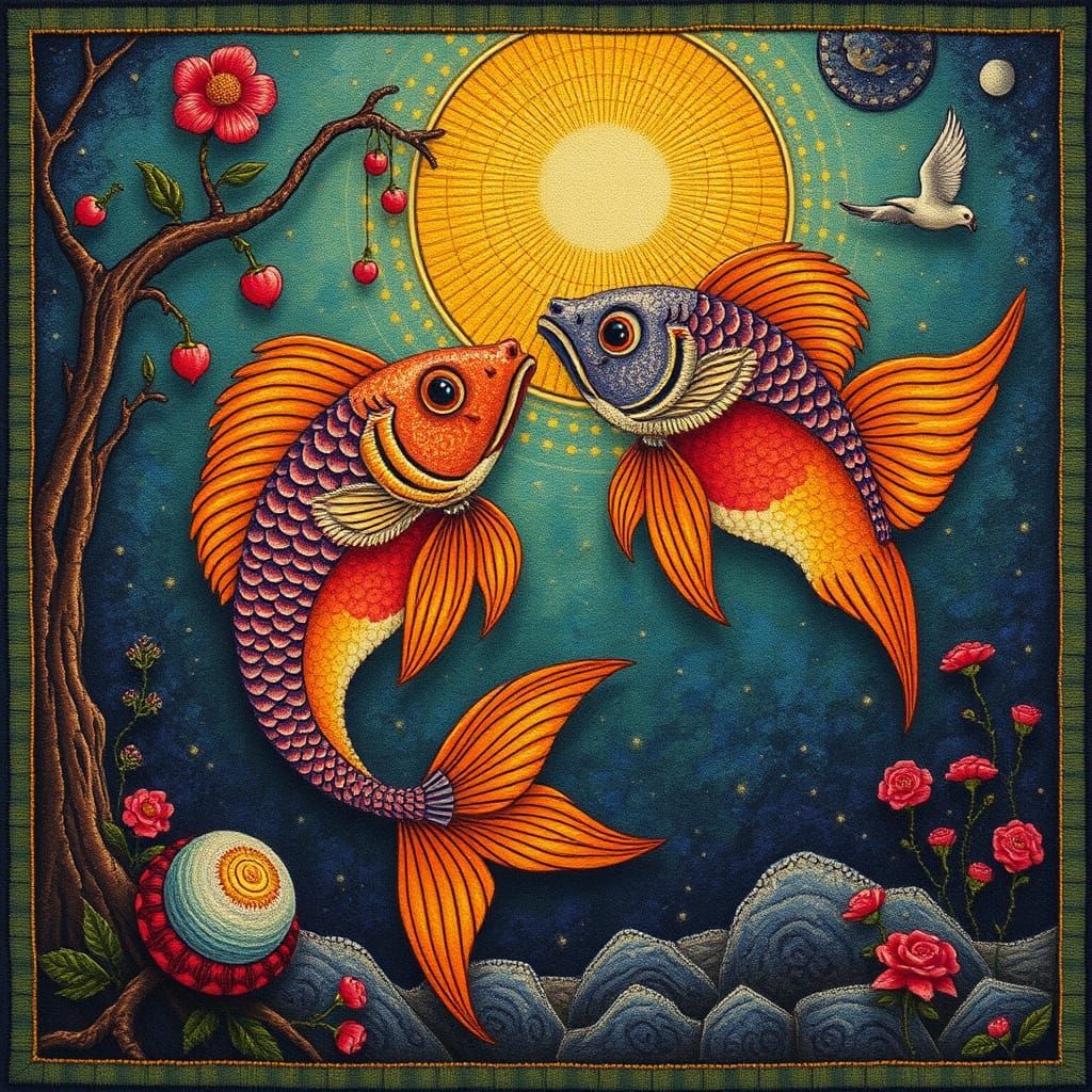 Whimsical Zodiac Dreams in Vibrant Art Deco Style