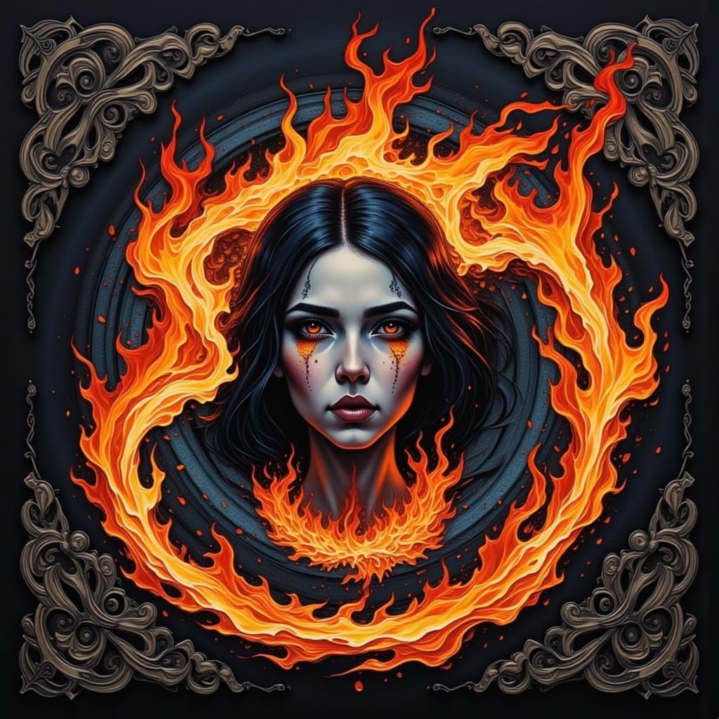 Burning Candle in Impasto Style