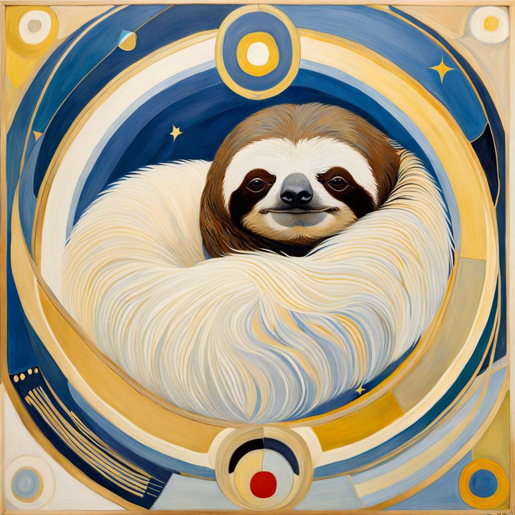 Vibrant Sloth Emerges in Painterly Masterpiece