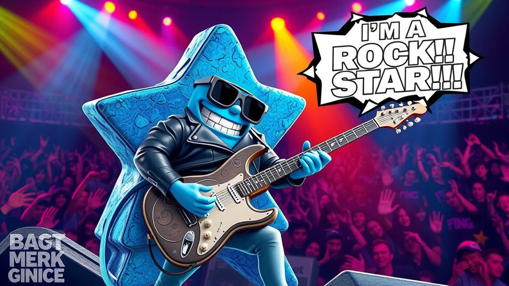 Electric Blue Rock Star Shreds on Stage