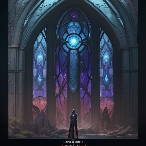 Stained Glass Fantastical Inhumans Scene in Deep Colors