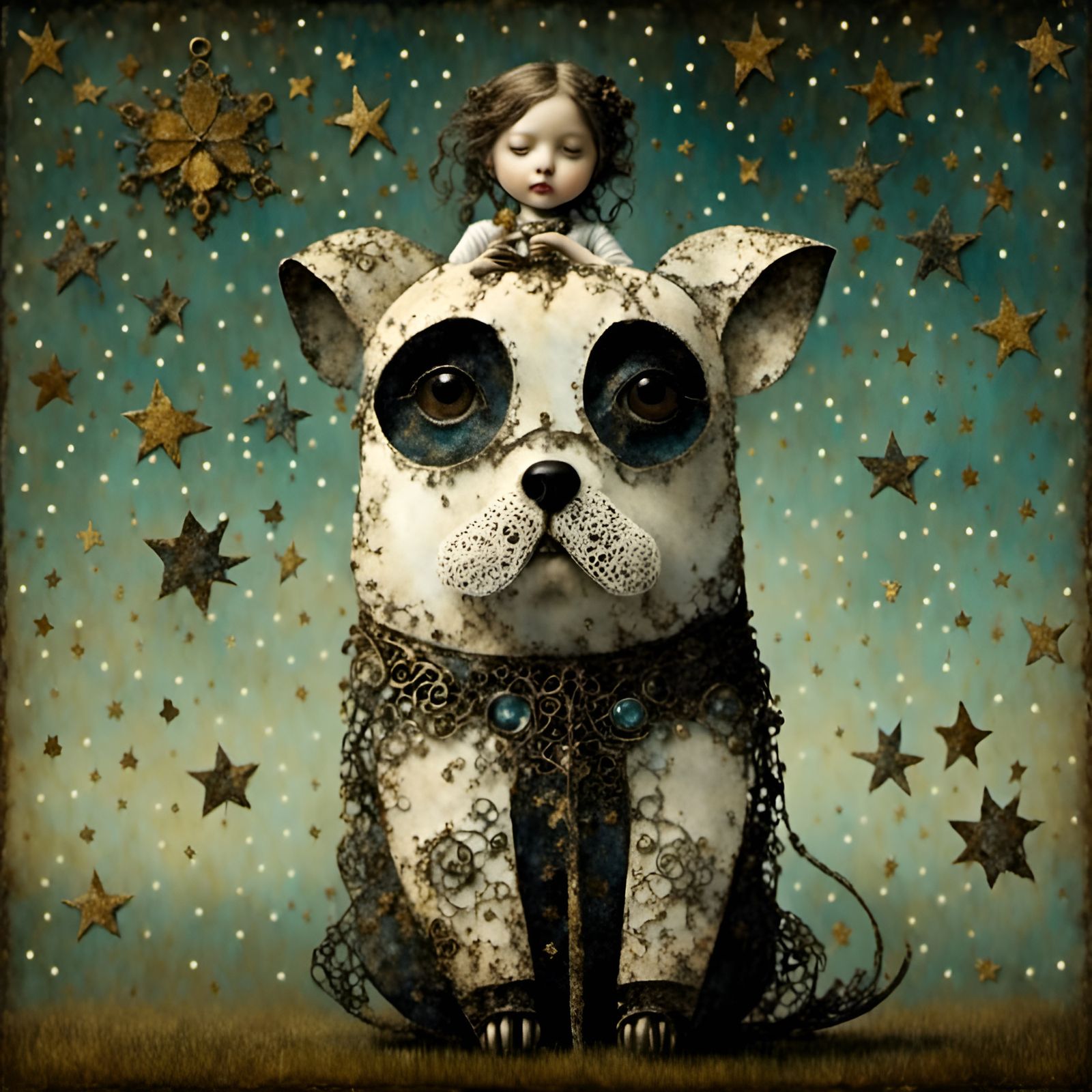 A girl and her dog