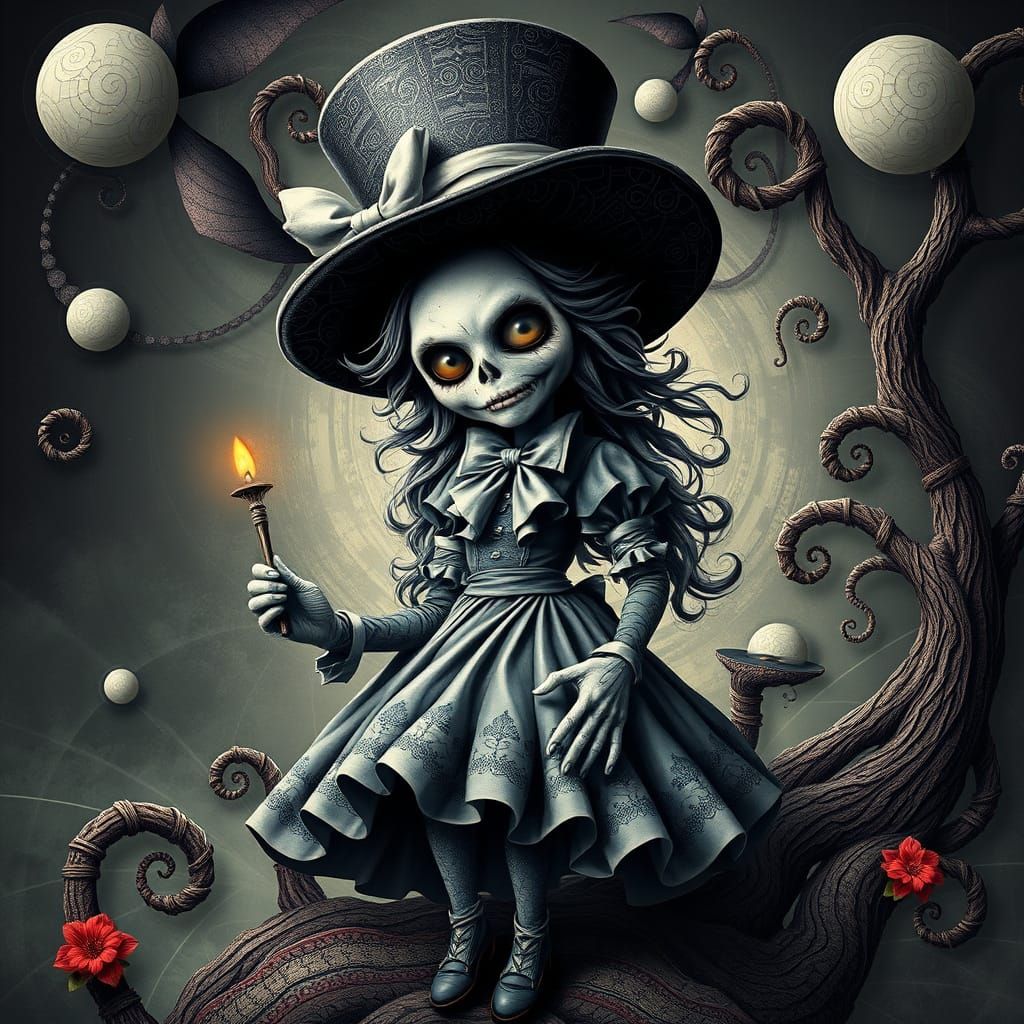 Surreal Wonderland Hatter in Fractal Art