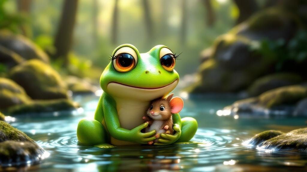Frog and Mouse: A 3D Animated Scene