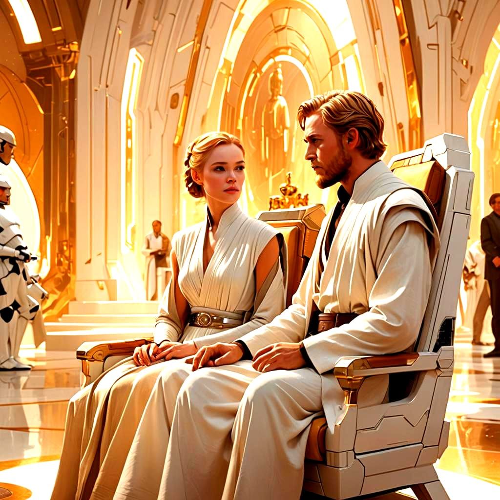Young Jedi Knight Talks to Coruscant Duchess in Galactic Sen...