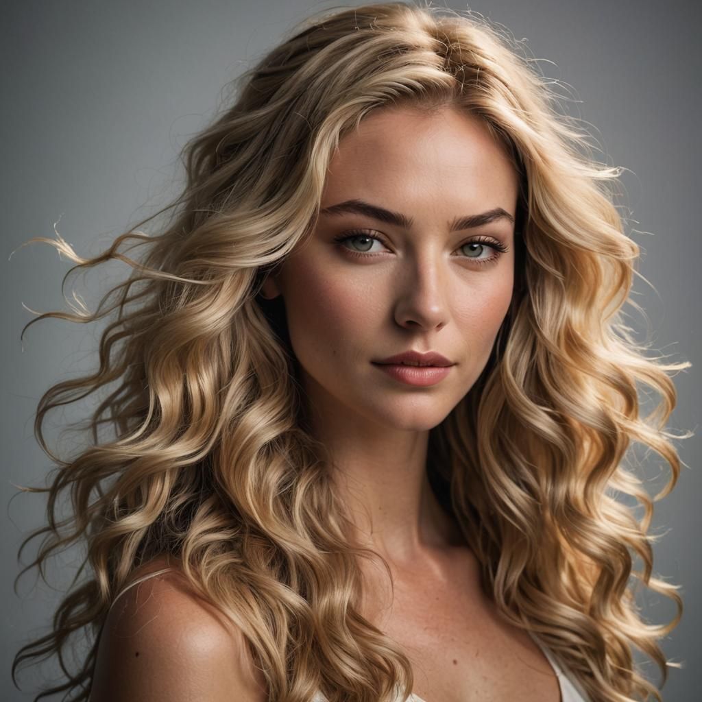 Gorgeous Young Woman with Radiant Skin and Long Blonde Hair