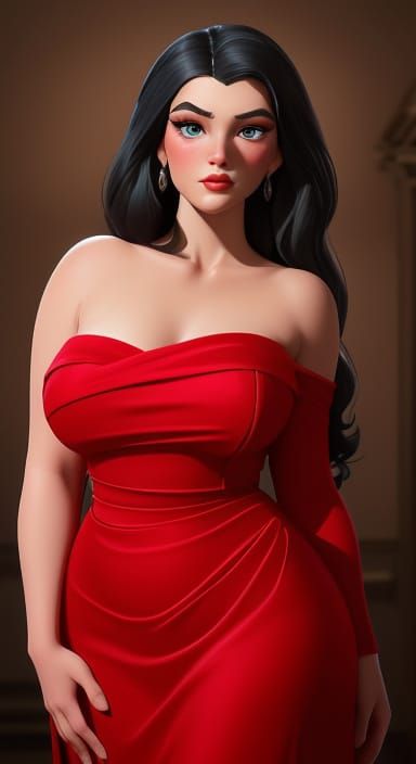 Glamorous Redhead in Vintage Evening Gown