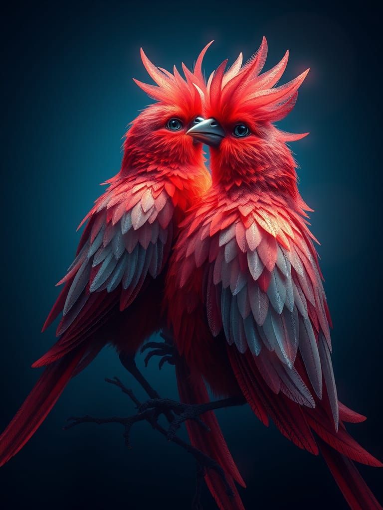 Romantic Surrealist Canaries in Ethereal Dreamscapes