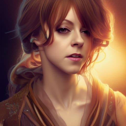 Ethereal Long-Haired Siren in Vibrant Silk Robe