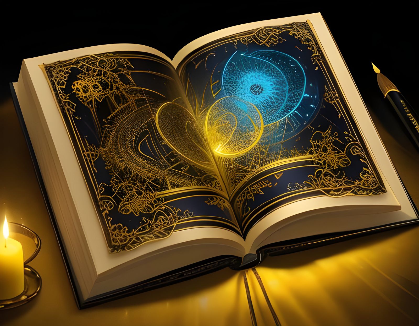 Mystical Tome of Wishes in Sepia Hues